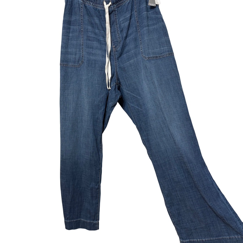 NEW Lane Bryant Womens 24 Wide Leg Mid Rise Pull On Denim Pants Blue NWT